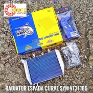 VF3I RADIATOR ESPADA CURVE SYM VF3I 185 COMPLETE WITH COOLANT HOSE