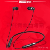 Fon Telinga Bluetooth Lenovo Tali Leher Sukan Magnet Berbasikal Leher Dalam Telinga Gantung Fon Teli