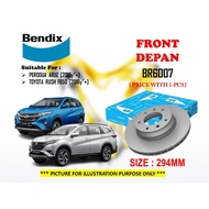 BENDIX - Perodua Aruz 2019y" / Toyota Rush F850 2018y" Disc Rotor Brake Disc Front [294MM] BR6007