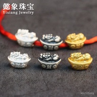 Silver Jewelry Hard Lucky Accessories Fortune Red String diy Horizontal Leather String Pixiu Silver 