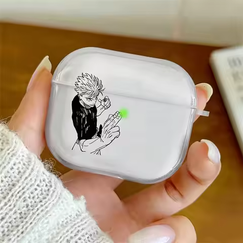 Hot Japan Anime G-Gojo Anime Soft Silicone TPU Case For AirPods Pro 3 2 1 AirPods 4 3 2 1 Transparen