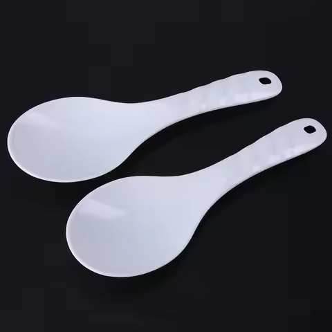 2Pcs Rice Cooker Spoon 8 Inch Rice Serving Spoon Heat Resistant Plastic Rice Spatula Non Stick Rice 