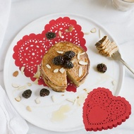 [Ready Stock] Decor Valentine's Day Paper Pads Food Lace Placemat Butcher Heart Shaped Cake 00 Pcs z