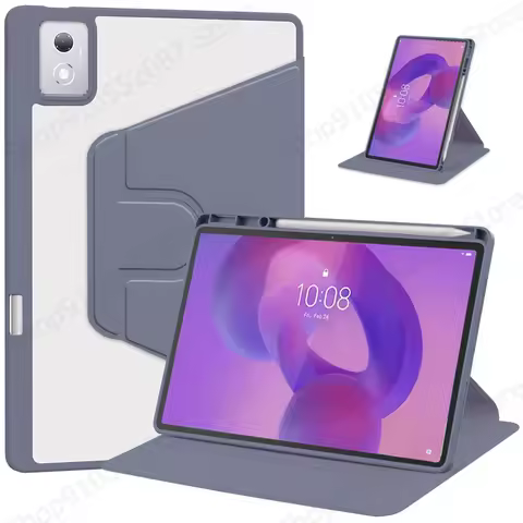For Lenovo Idea Tab Pro Case with Pen Holder 360 Rotating Acrylic Clear Hard Tablet Coque For Idea T