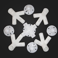 9Pcs Spare Parts Cross Head Pipe Plug Tent Feet Corner Center Connector White 25/19Mm Shade Accessories For Gazebo Awning