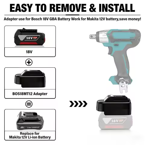 BS18MT12 for Bosch 18v to for Makita 12V Tool Adapter for Bosch 18V GBA Battery Converter to for Mak