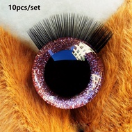 GHS 10pcs/set with Eyelash Colorful 3D Stereoscopic Eyelash Eyes 8 Colors 9mm Flashing Safety Eyes  