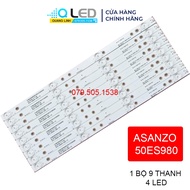 THANH ĐÈN LED TIVI ASANZO 50ES980 HÀNG MỚI 100% BỘ 9 THANH MỖI THANH 4 BÓNG DÀI 44cm MỖI BÓNG 3V JS-