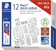 Staedtler Mars 255 05-HB Fine Leads Micro Carbon, Line Width 0.5 mm, HB Hardness, High Breaking Stre