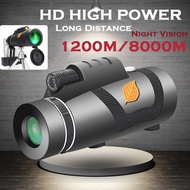 12X50 High Power Night Vision Monocular Telescope，BAK-4 Prism & FMC Lens，Waterproof IPX7 For Bird Wa