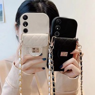 Ling Ge Undecorated leather Card Bag Deluxe Shockproof Shell Crossbody OPPO R17 PRO RX17 PRO R10 R11 R11S RENO Z RENO2 Z F 10 10X ZOOM RENO 6.6 Wallet Strap Phone Case
