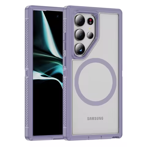 For Magsafe Matte Armor Magnetic Case For Samsung S24 S22 S23 S25 Ultra S24 Plus S23 FE Side Anti-sl