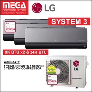 LG SYSTEM 3 ARTCOOL+ INVERTER MULTI-SPLIT AIRCON [A3UQ26GFA4 &amp; AMNC09GDJR0x2 &amp; AMNC24GDKR0]
