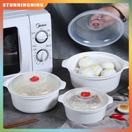 1pcs Microwave Oven Special Soup Bowl With Cover Round Fresh-keeping Box Heating Lunch Box Large Instant Noodle Box Hot Soup Pot Plastic Utensils stu