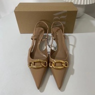 For のzaraˉzaraˉの Za New Summer Pointed Metal Buckle Shallow Mouth Strappy High Heels Stiletto Temper