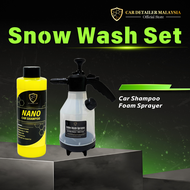 【CP CAR Detailer】Snow Wash Foam Set – Nano Car Shampoo + Foam Sprayer | 2-in-1 Wash & Wax | High Foa