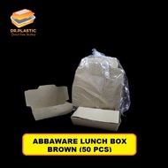 Paper Lunch Box - Brown ( 50pcs± )  - ABBAWARE - Disposable Paper Lunch Box - Bekas Makanan