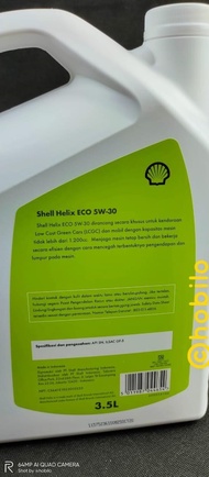 Paket Oli Shell Helix Eco 5W-30 3.5L + Filter Oli mobil LCGC Agya Ayla