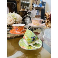Tea Cup Saucer Aynsley England Windsor Cottage Garden Luxurious Beautiful