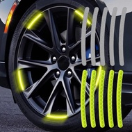 20 pieces reflective car wheel hub sticker tire rim reflective strips luminous sticker for night driving car-style accessories