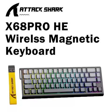 ATTACK SHARK X68PRO HE Magnetic Switch Wireless Keyboard 0.01mm Rapid Trigger 8000Hz Wired Tri-Mode 