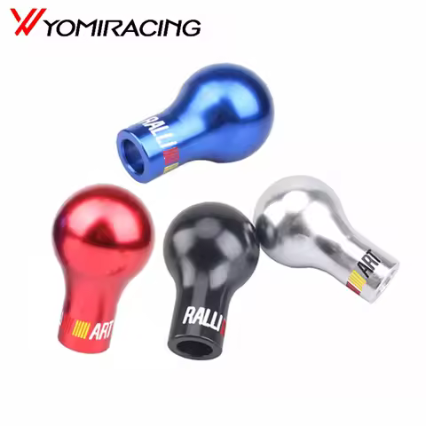 BHKEY RALLIART Universal 5/6 Speed Auto Aluminum Alloy Gear Shift Knob Black/White Car Manual Transm