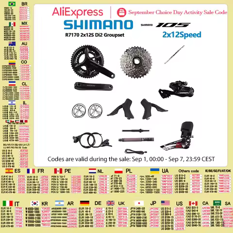 SHIMANO 105 Di2 R7170 Road Bike Groupset 2x12speed R7150 Front Rear Derailleur 165/170/172.5/175mm R