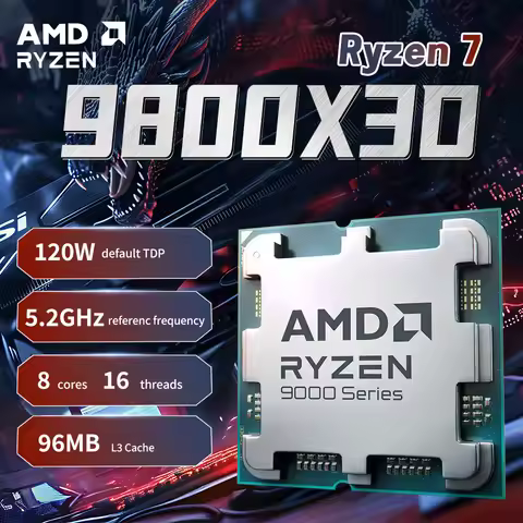 AMD Ryzen 7 9800X3D NEW Gaming CPU 8-Core 16-Thread 4.7GHz 96M L3 4NM 120W AM5 DDR5 - No Fan and pac