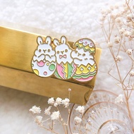 小兔復活節－三連蛋金屬徽章