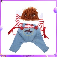 Chucky Dog Costume Halloween Cosplay Costume Fun Dog Cat Clothes Teddy Puppy Photography Props Festi