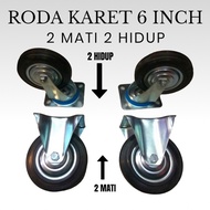 6 inch rubber trolley wheels 2 live 2 off Trolley wheels 2 swivel 2 silent