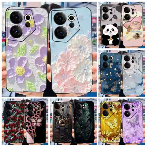 For Tecno Camon 20 Premier Case CK9n Shockproof Cover Fashion Flower Soft Silicone Phone Cases For C