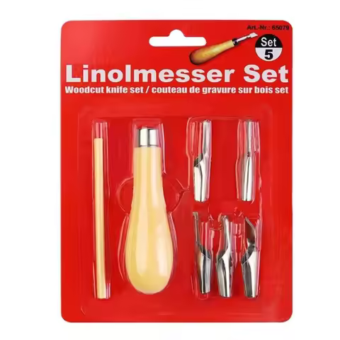 2 Set Linoleum Cutter Kits Carving Tool Lino Cutting Tool Kits with Interchangeable Heads for Sculpt