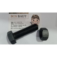 HITAM Black IRON UNC BOLT NUTS - B/N UNC 4.6 3/4x2-1/2 T10 K28 BLACK