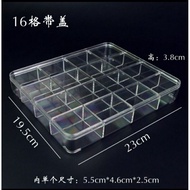 【MULTI SLOTS】 Acrylic AMULET JEWELLERY MULTI SLOTS Display STORAGE BOX with cover 6 SLOTS 12 Slots 2