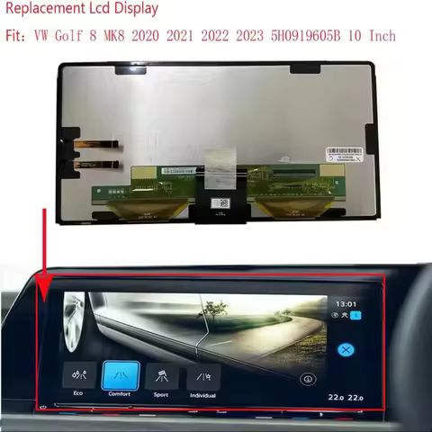Replacement 10 inch LCD Display 5H0919605B For 2020 -2023 VW Discover PRO GOLF 8 MK8 MIB3 Touch Scre