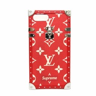 路易威登 Monogram Monogram Eclipse 手機保險桿適用於 iPhone 7 Plus 紅色，銀眼行李箱 Supreme Collaboration M67758