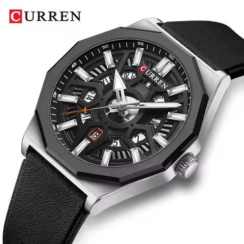 CURREN Men's Watch Original Watch Multifunctional High Quality Silicone Strap Fashion Casual Busines