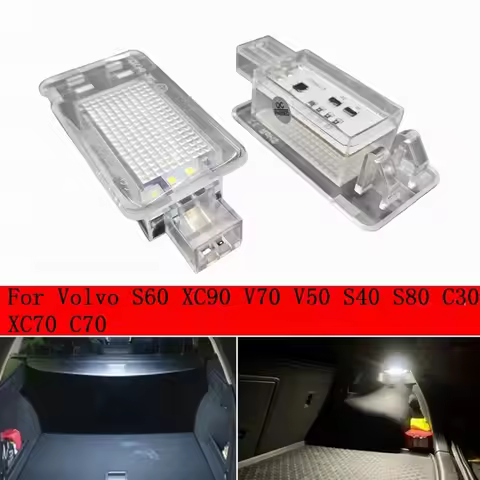 2pcs For Volvo C30 C70 II S40 II S60 S80 V50 V70 XC70 XC90 6000k LED Luggage Compartment Light Trunk