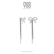 NooYoo ต่างหูสำหรับผิวแพ้ง่าย BOW Dangle Surgical Steel