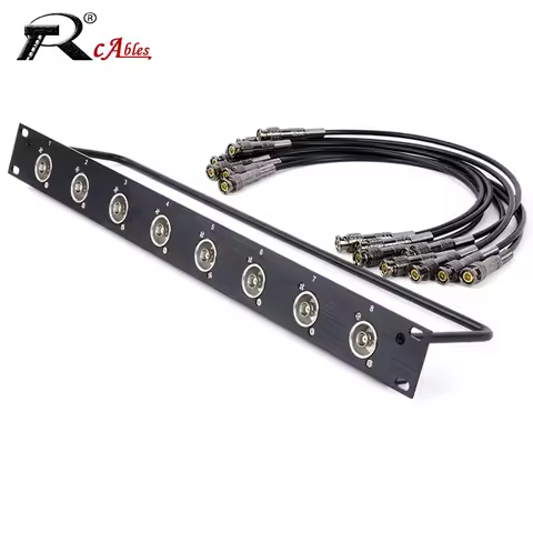 1U Cabinet Rack Mount Patch Panel 8 Way BNC 50/75 Ohm Socket,RG58 Cable 50ohm BNC Jumper,BNC Male to