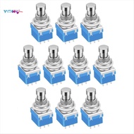 10PCS Guitar Effects Pedal Footswitch 3PDT Stomp Pedal Switch 9-Pin Locking Push Button Foot Switch