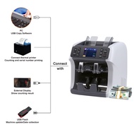 Multi-Currency Total Amount Banknote Counter Machine for USD, EUR, AUD, JPY, HKD, TWD, Plastic Curre