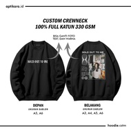 Jaket Hoodie Crewneck Custom Pria & Wanita Premium Bahan Full Cotton Sablon Satuan Bijian Pakai Foto