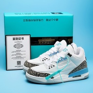 Fujiwara Hiroshi aj3 Men's Shoes Basketball Shoes White Cement North Carolina Blue 4 Sneakers Sports