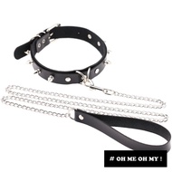 F/Rainbow Parade/Flirting Leash Necklace/Necklace/Leather Necklace/Rivet Necklace/Chain/choker/Leash