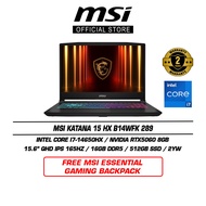 MSI Katana 15 HX B14WFK 289 (15.6" QHD IPS 165Hz/i7-14650HX/16GB DDR5/512B SSD/RTX5060/Win11/2Y)