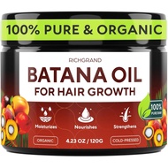 Batana Oil for Hair Growth - 100% Raw & Organic Unrefined Batana Oil - Cold Pressed Hair Mask for Sc