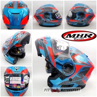 MHR Racing Full Face Helmet Flip Up Double Visor FU926 Red Y15ZR Blue Y15 ysuku R15 R25 MT25 MT15 CBR250RR Z250 Z800 R1 / Motor Accessories