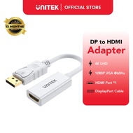 UNITEK 4K Display Port to HDMI 30Hz 1.4 Cable Adapter 20CM / 4K UHD Visual at 30Hz / 2K 1080P Resolu